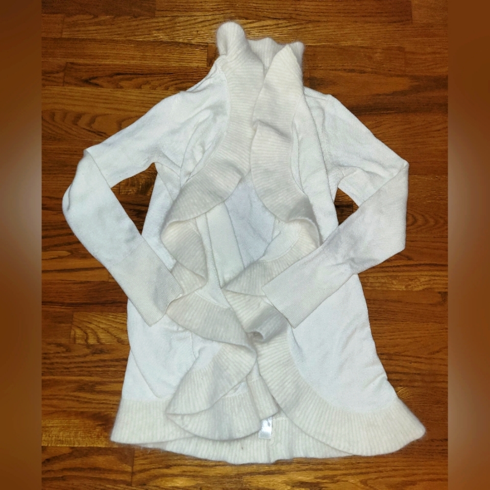 White House | Black Market Lambswool Rabbit Hair Open Front Sweater size Medium